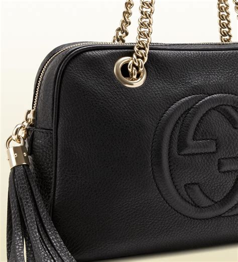 gucci black swarovski|gucci leather shoulder bag.